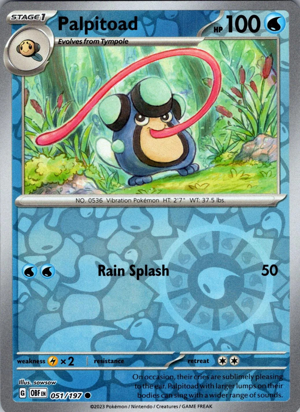 Palpitoad #051 — Obsidiana em Chamas (Reverse Holo)