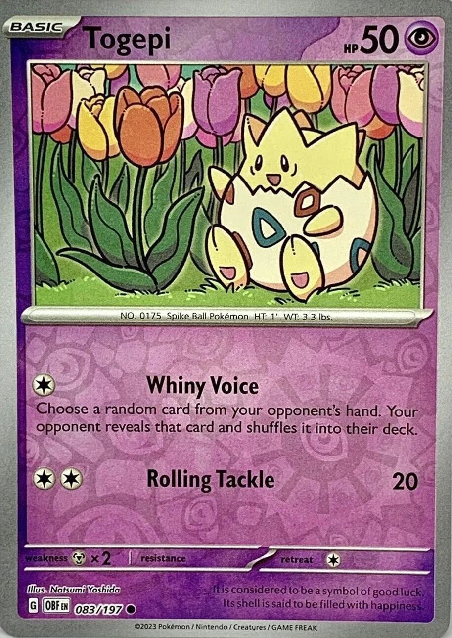 Togepi #083 — Llamas Obsidianas (Reverse Holo)