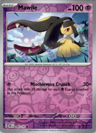 Mawile #089 — Llamas Obsidianas (Reverse Holo)
