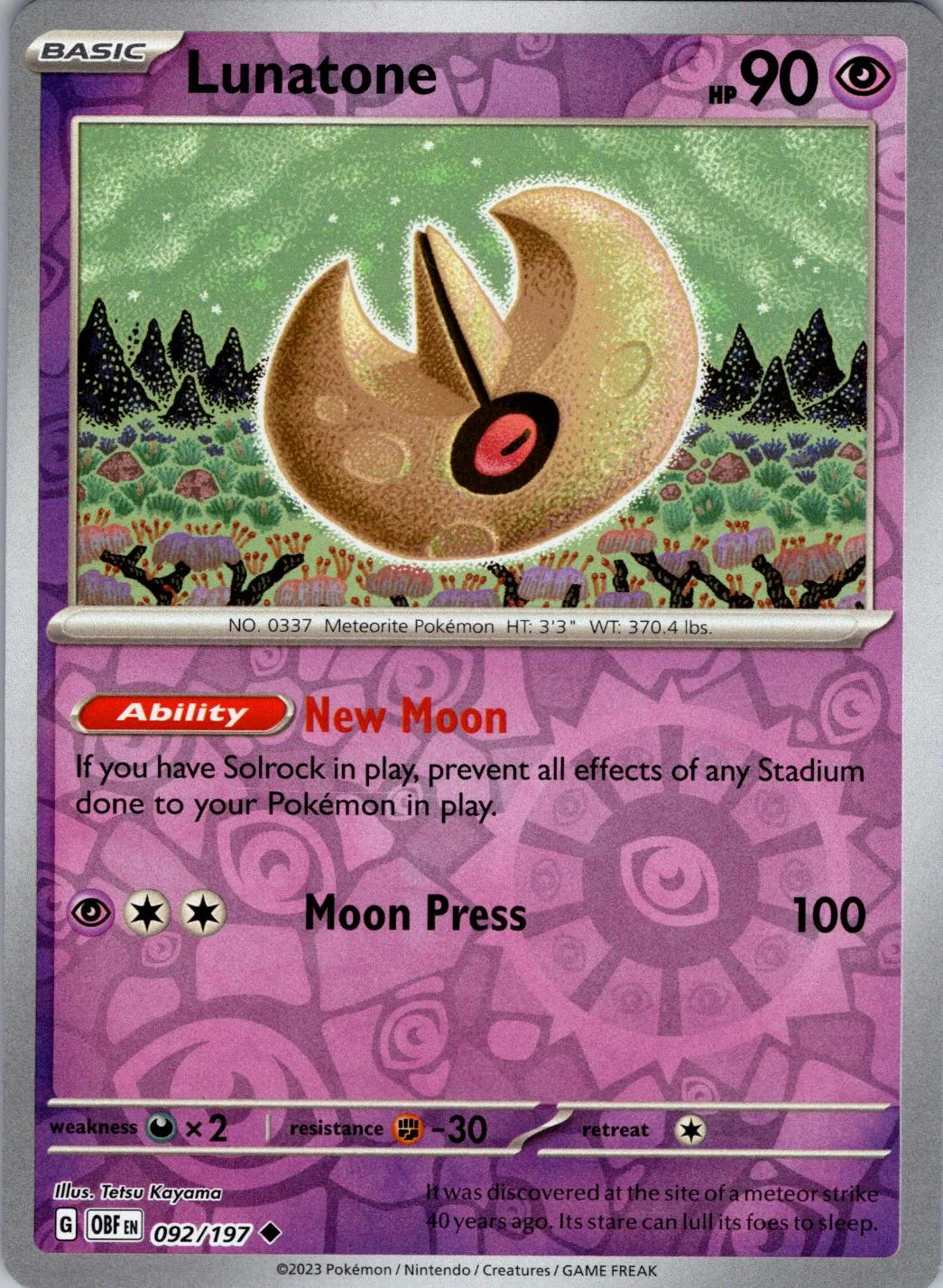 Lunastein #092 — Obsidian Flammen (Reverse Holo)
