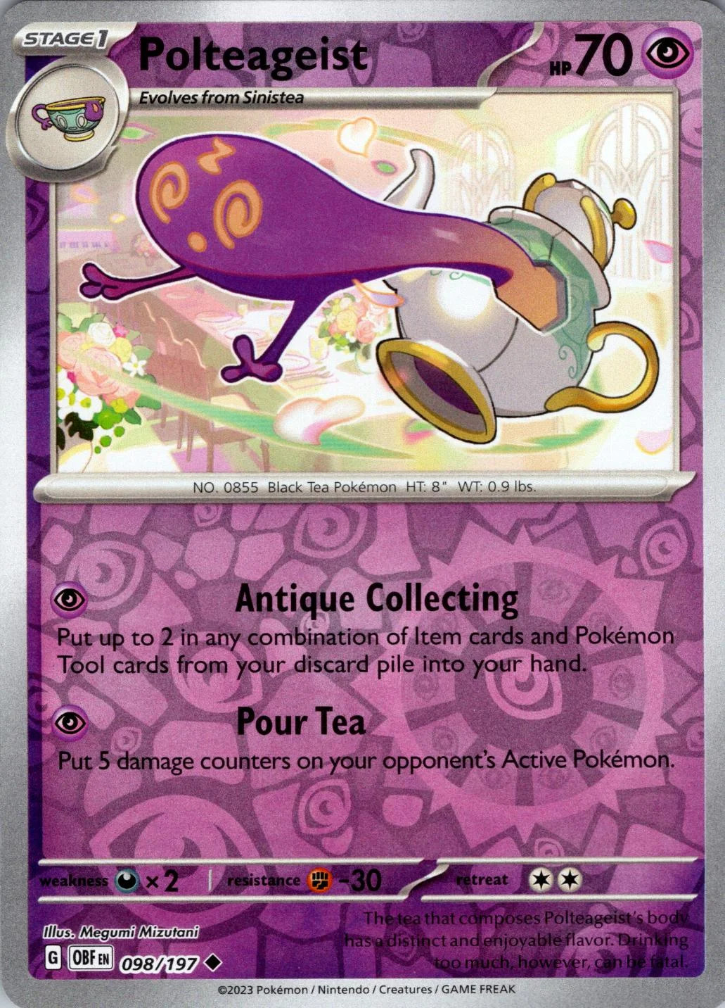 Polteageist #098 — Obsidiana em Chamas (Reverse Holo)