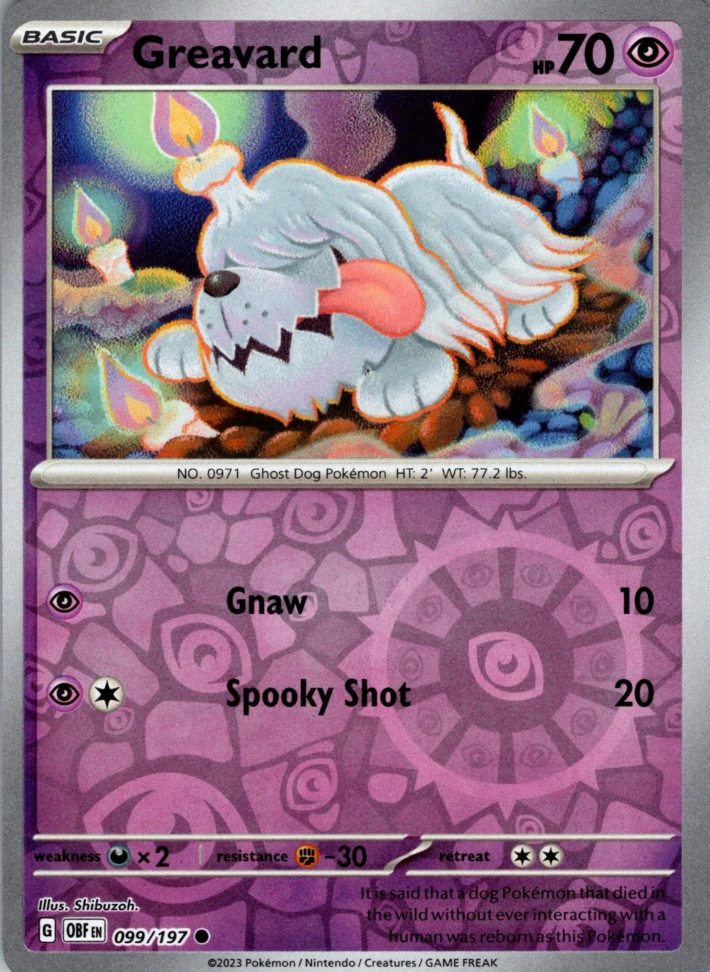 Greavard #099 — Obsidiana em Chamas (Reverse Holo)