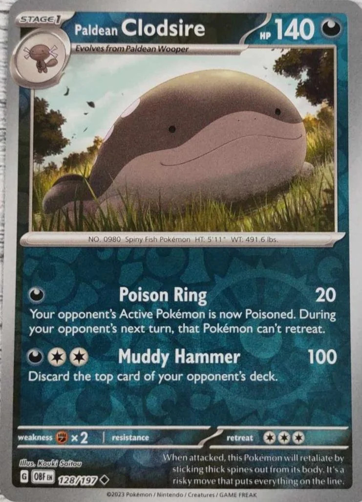 Clodsire de Paldea #128 — Obsidiana em Chamas (Reverse Holo)
