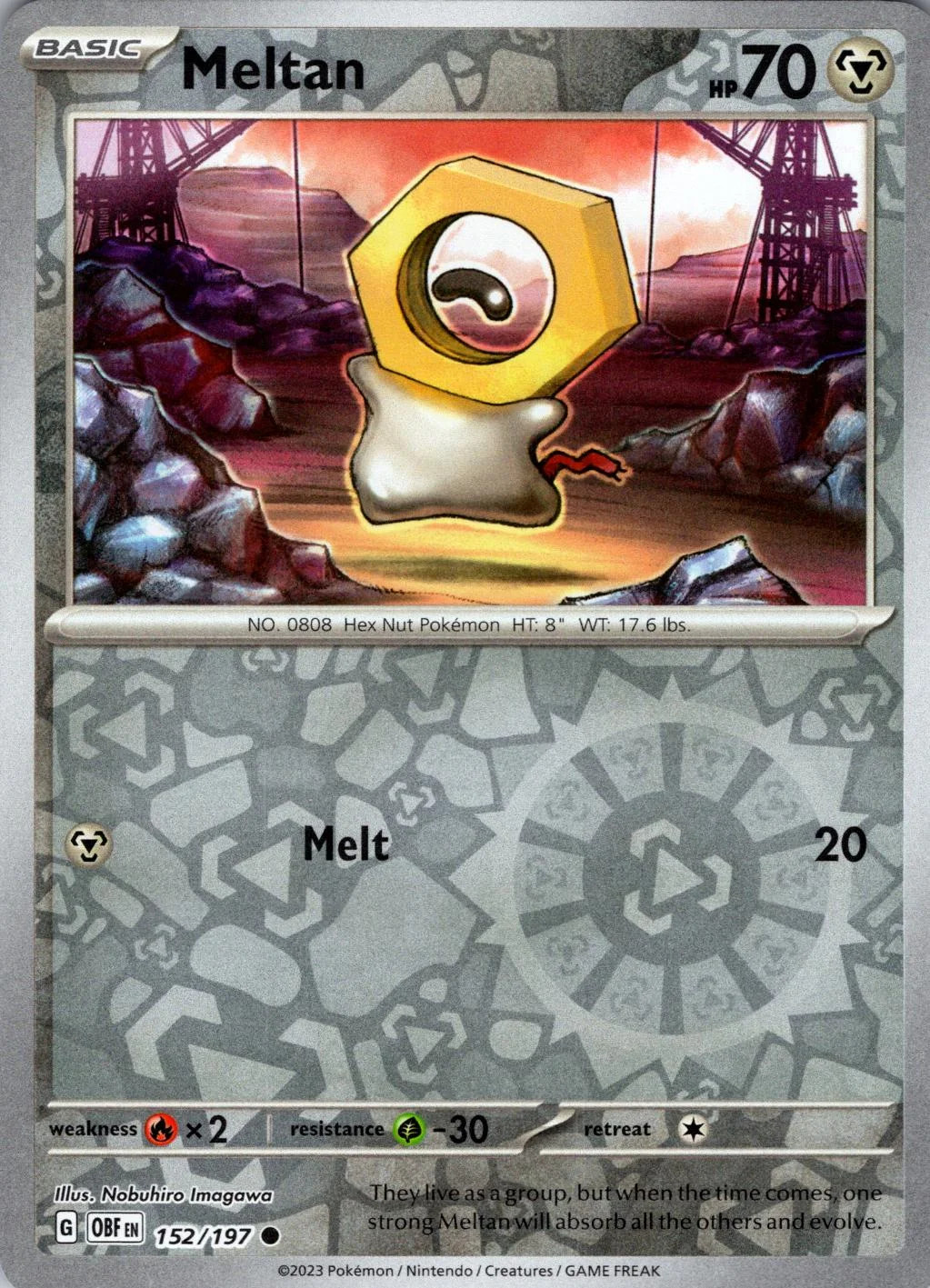 Meltan #152 — Obsidiana em Chamas (Reverse Holo)