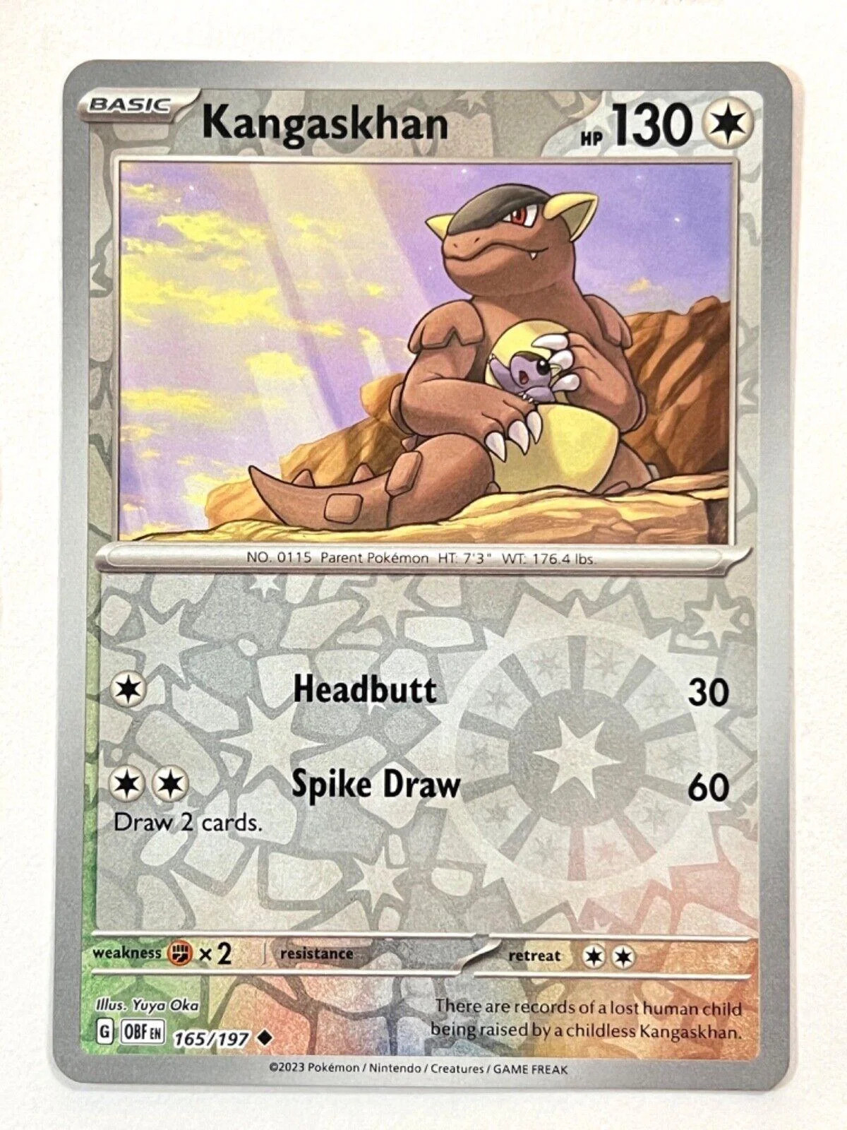 Kangaskhan #165 — Obsidiana em Chamas (Reverse Holo)