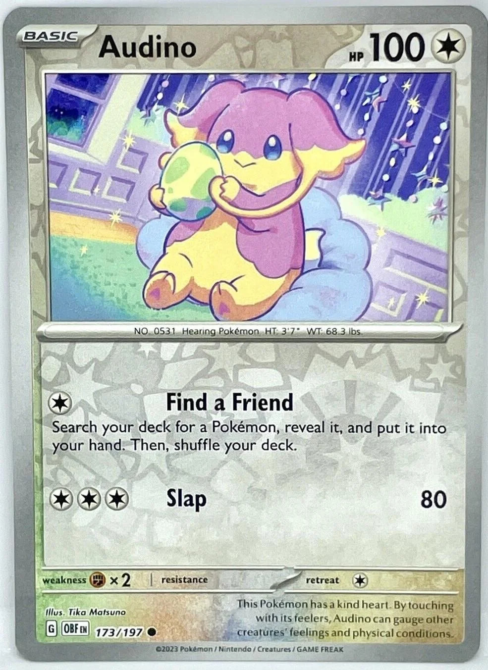 Audino #173 — Ossidiana Infuocata (Reverse Holo)