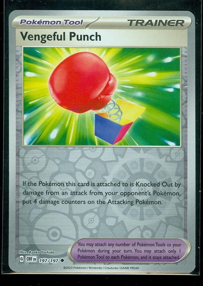 Rächender Boxhieb #197 — Obsidian Flammen (Reverse Holo)