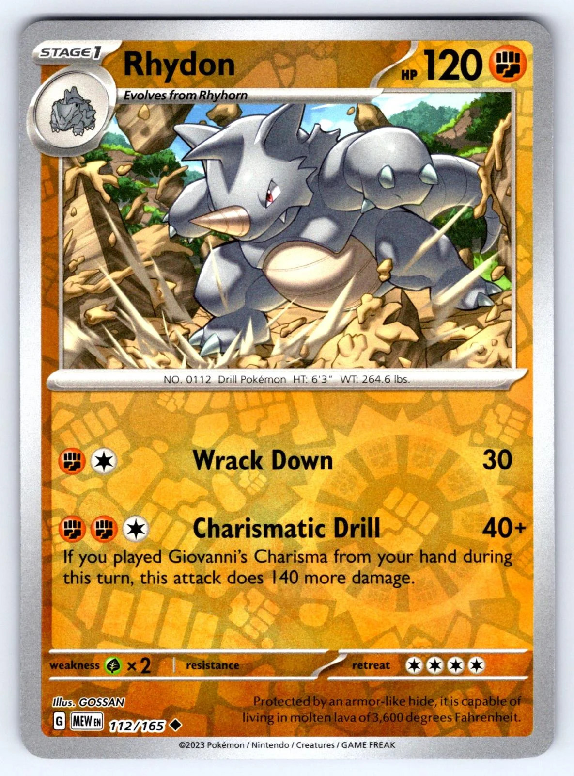Rhydon #112 — 151 (Reverse Holo)
