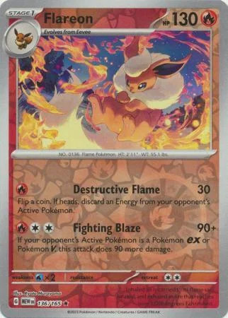 Flareon #136 — 151 (Reverse Holo)