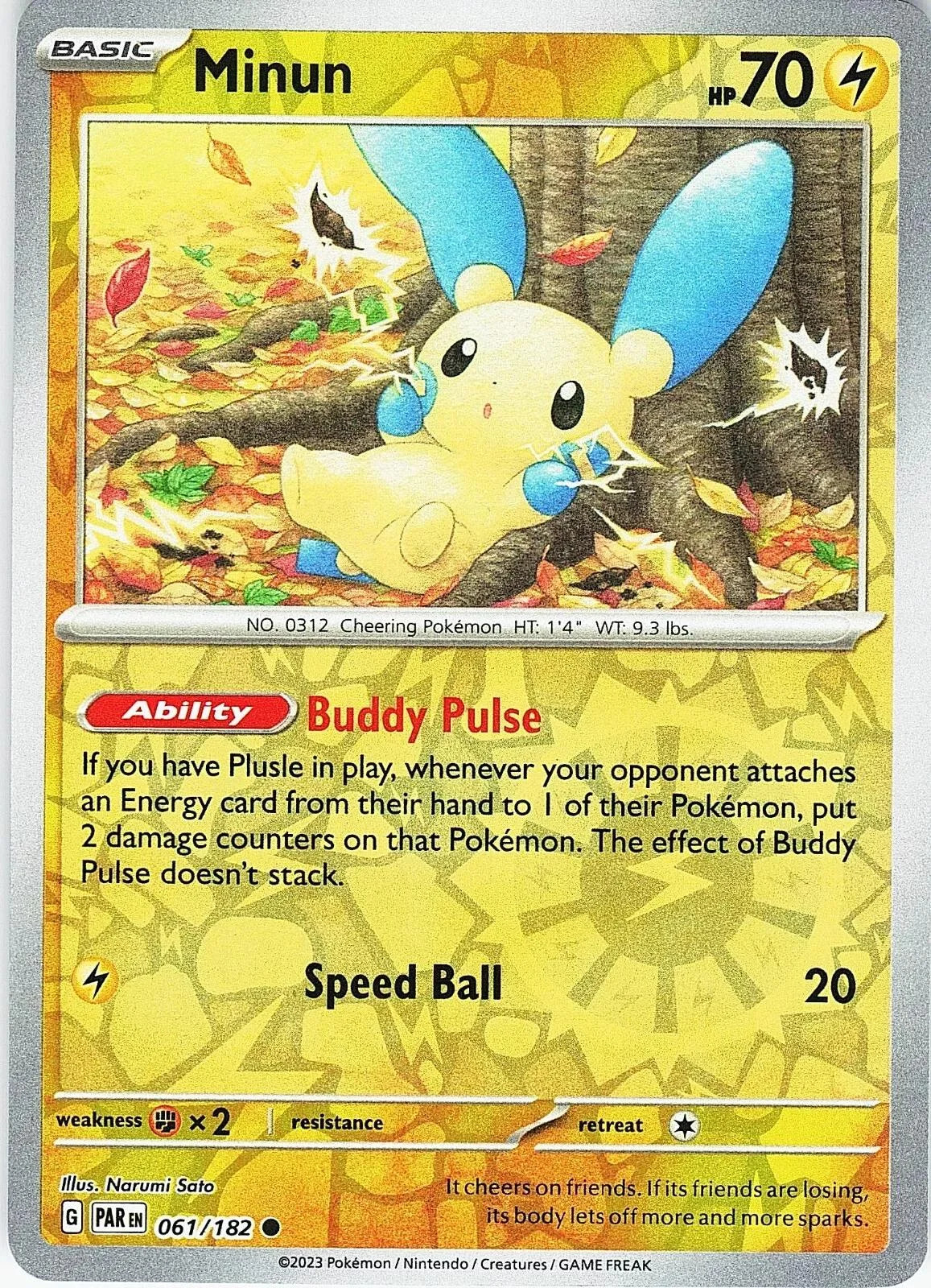 Minun #061 — Paradoxrift (Reverse Holo)