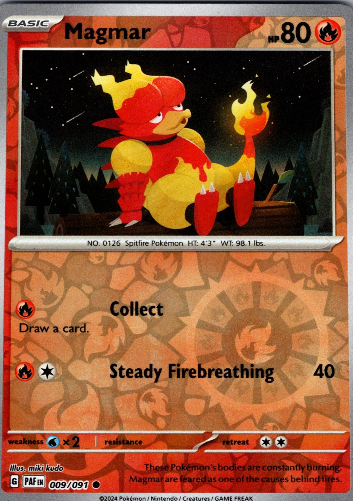 Magmar #009 — Destinos de Paldea (Reverse Holo)