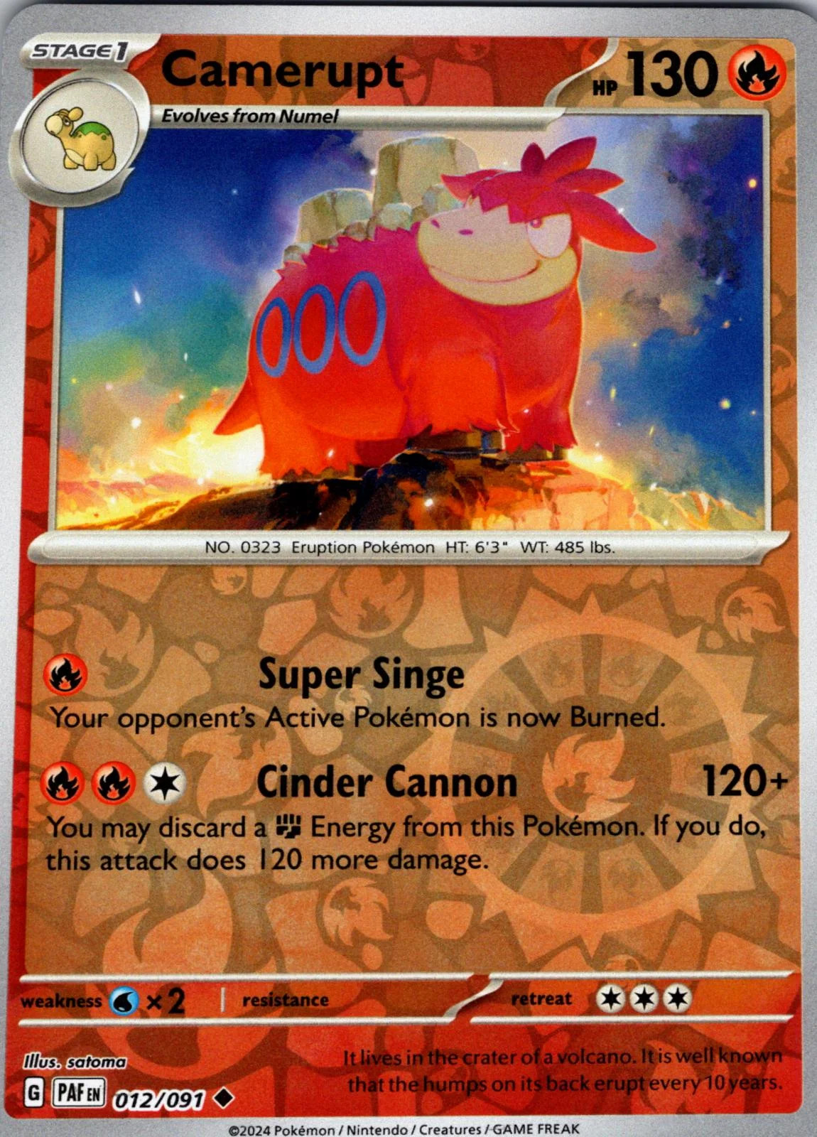 Camerupt #012 — Destinos de Paldea (Reverse Holo)