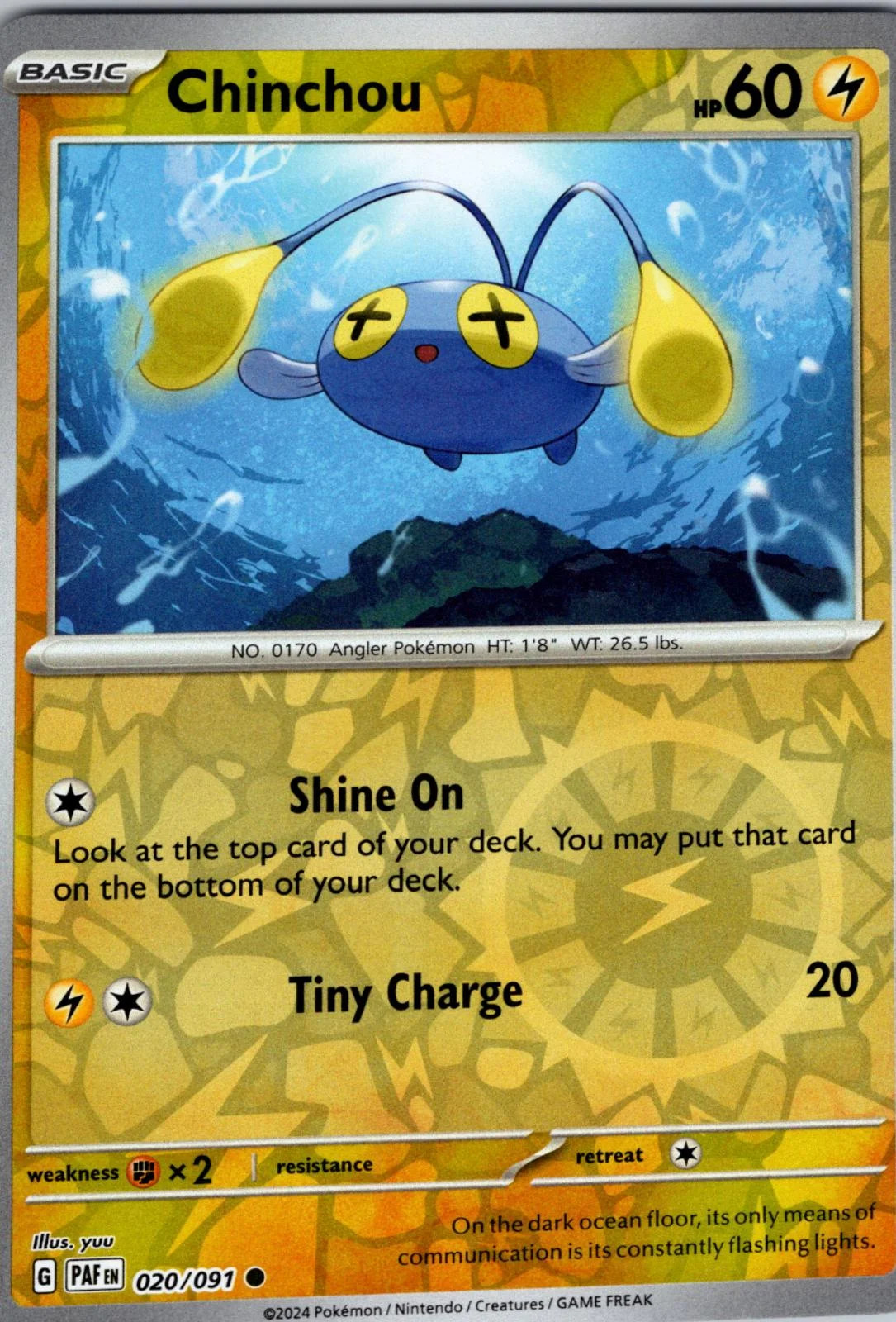Chinchou #020 — Destinos de Paldea (Reverse Holo)