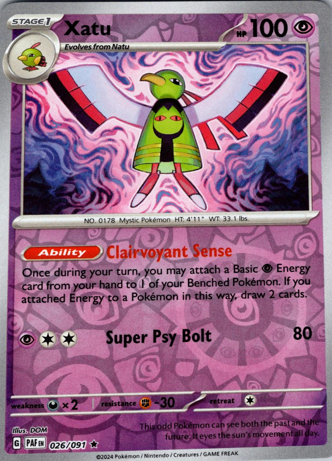 Xatu #026 — Destinos de Paldea (Reverse Holo)