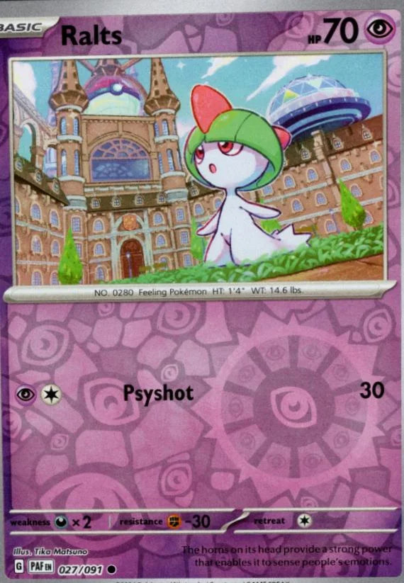 Ralts #027 — Destinos de Paldea (Reverse Holo)