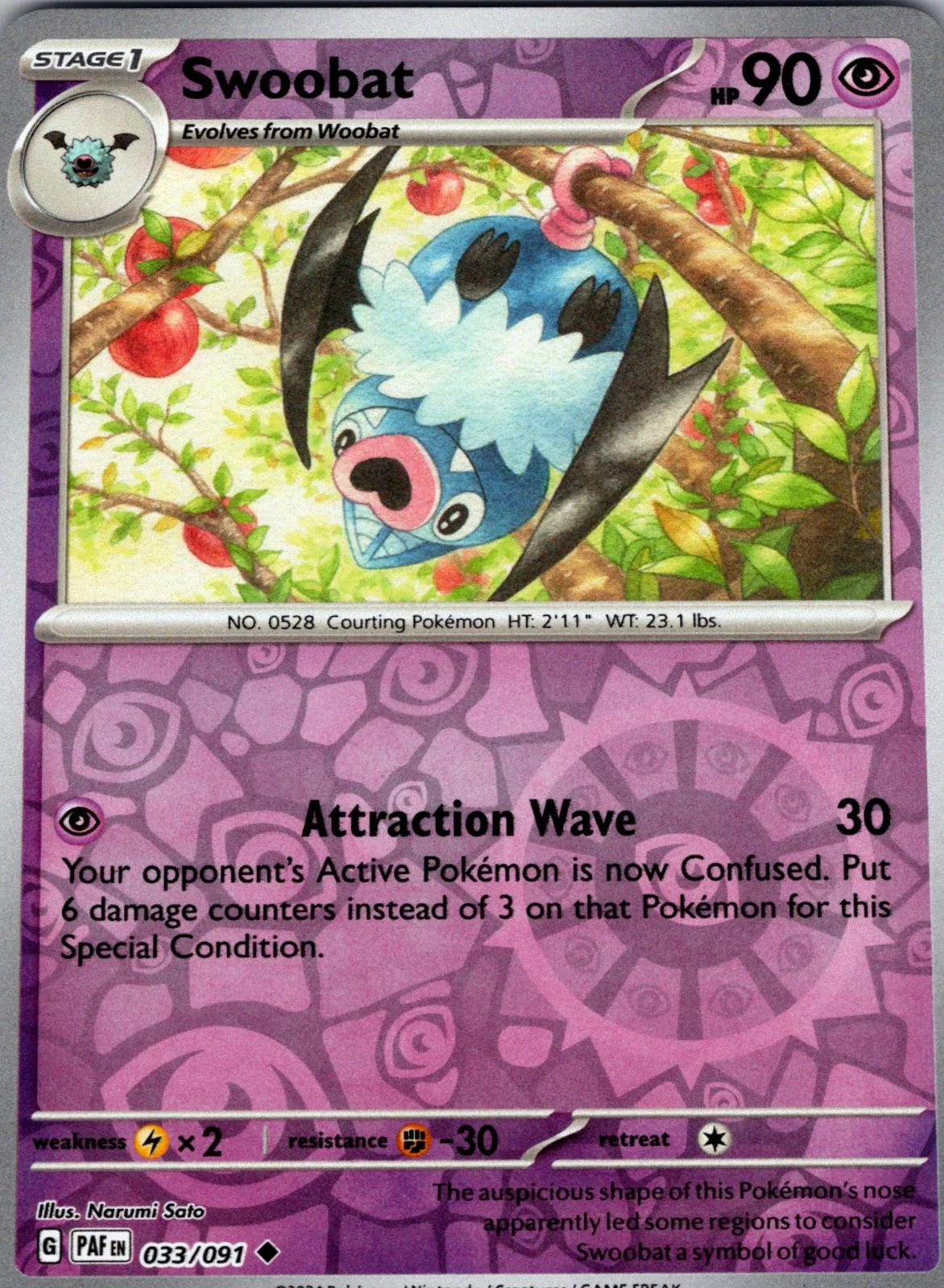 Swoobat #033 — Destinos de Paldea (Reverse Holo)