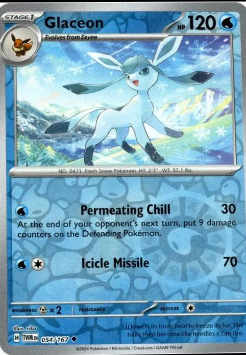Glaceon #054 — Mascarada Crepuscular (Reverse Holo)