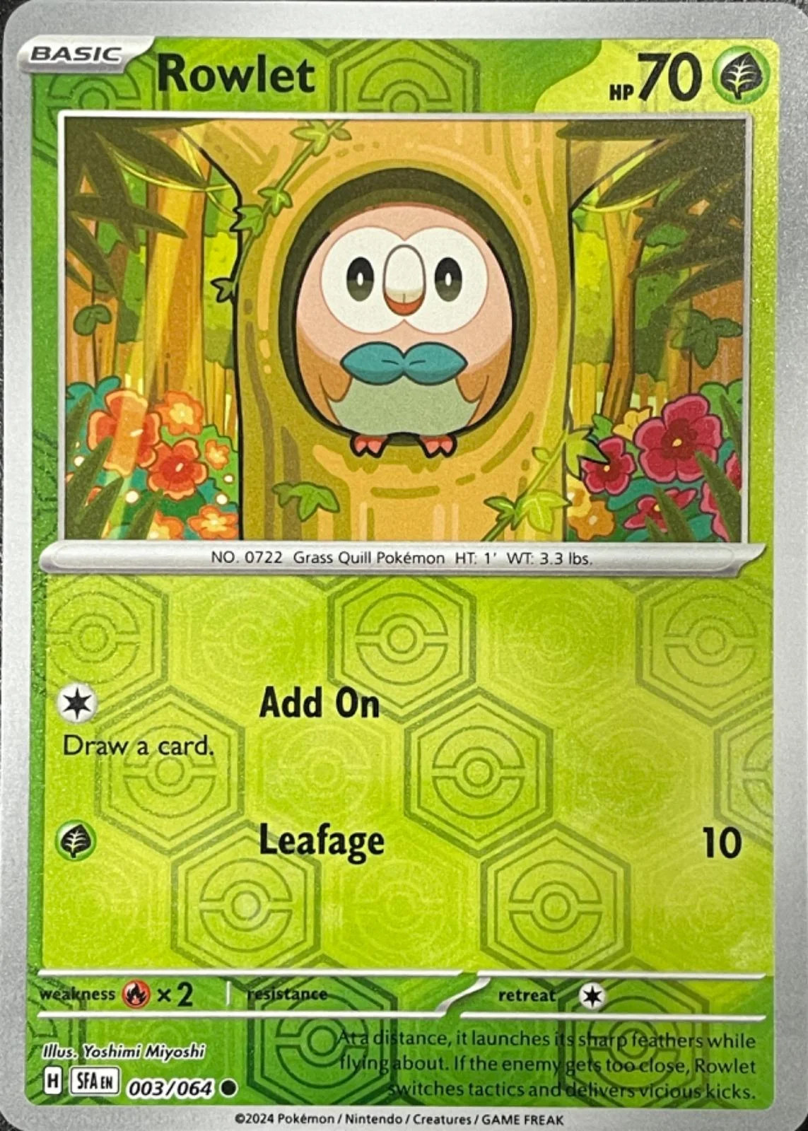 Rowlet #003 — Fabula Sombría (Reverse Holo)