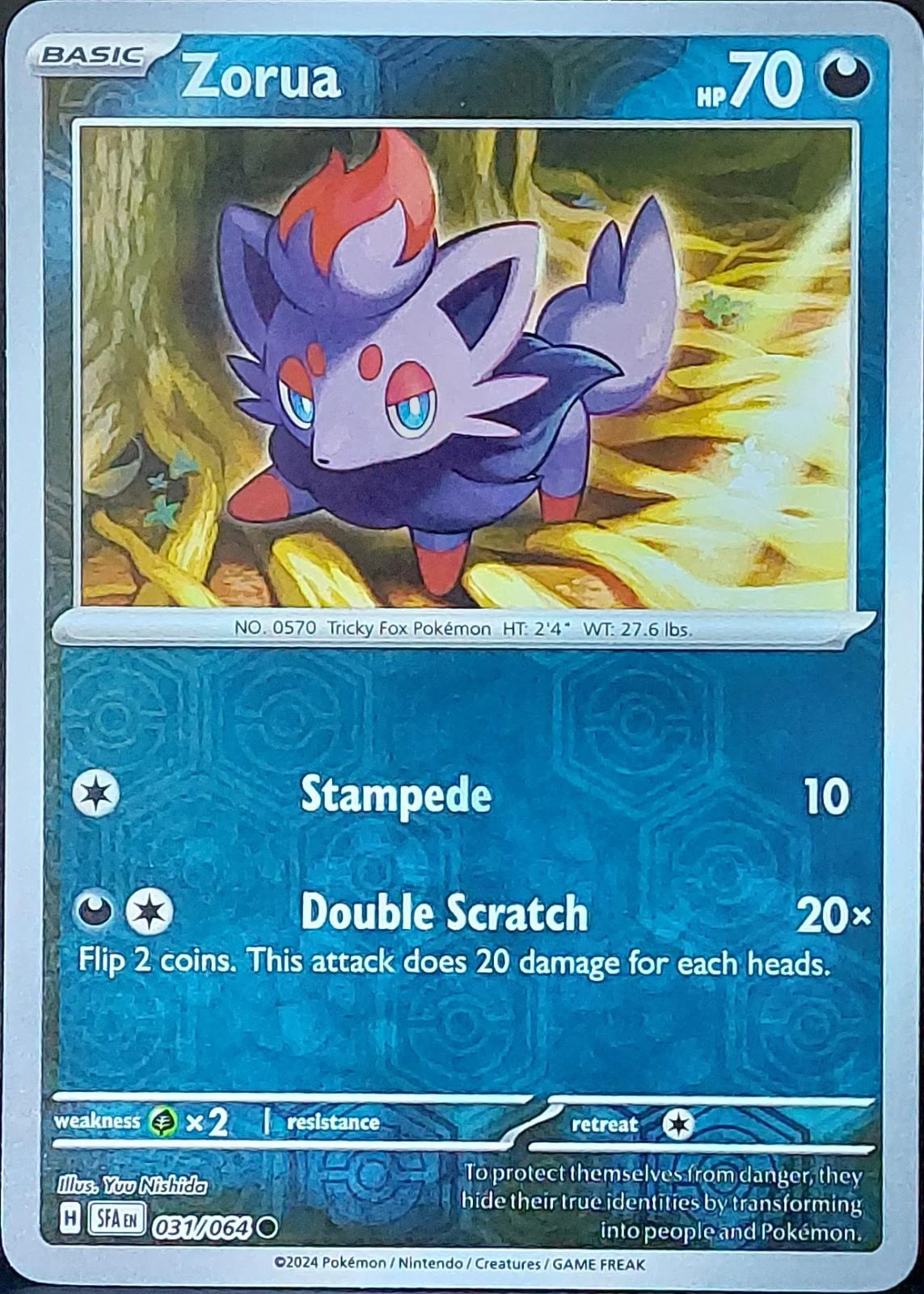 Zorua #031 — Fábulas Nebulosas (Reverse Holo)