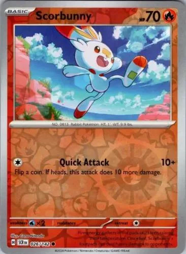 Scorbunny #026 — Corona Astral (Reverse Holo)