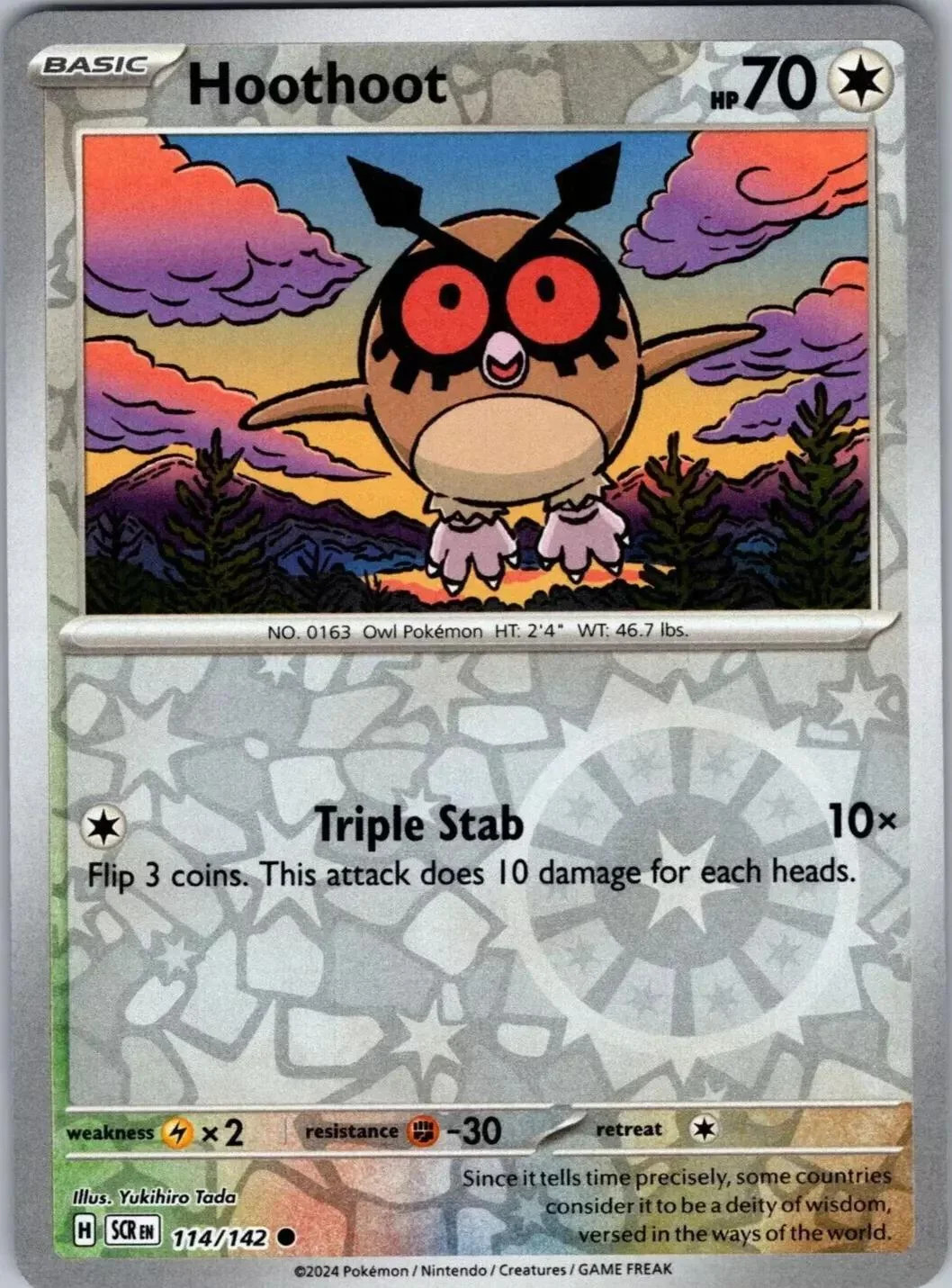 Hoothoot #114 — Coroa Estelar (Reverse Holo)