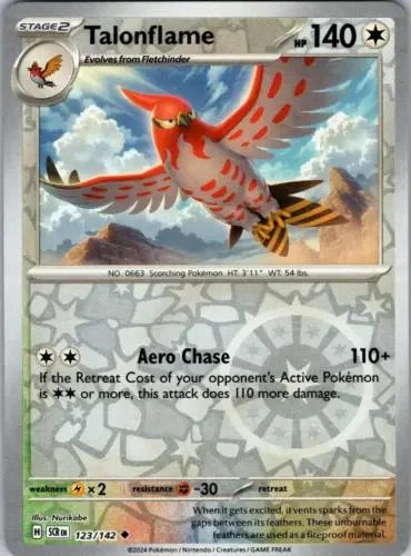 Talonflame #123 — Coroa Estelar (Reverse Holo)