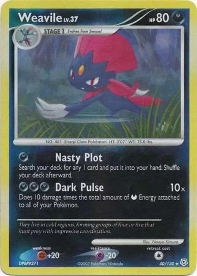 Weavile Lv.37 #40 — Diamante & Pérola (Reverse Holo)