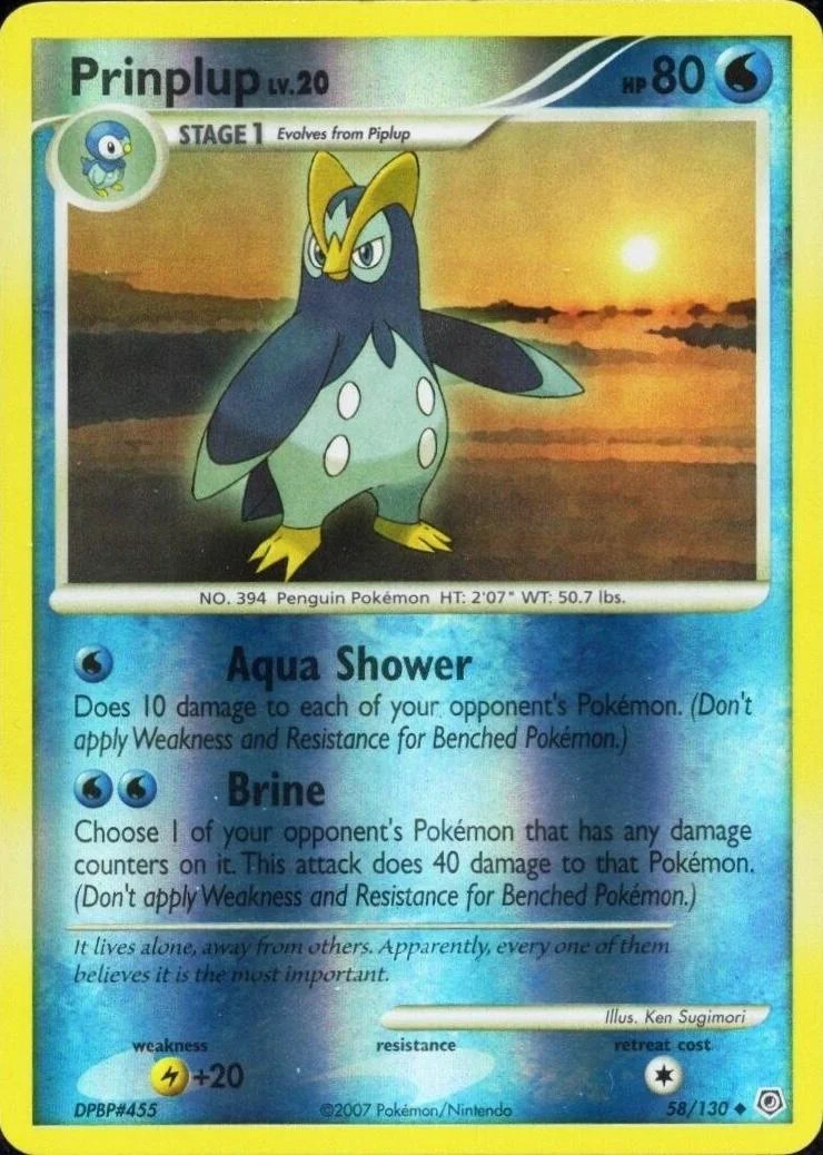 Prinplup Lv.20 #58 — Diamante & Perla (Reverse Holo)