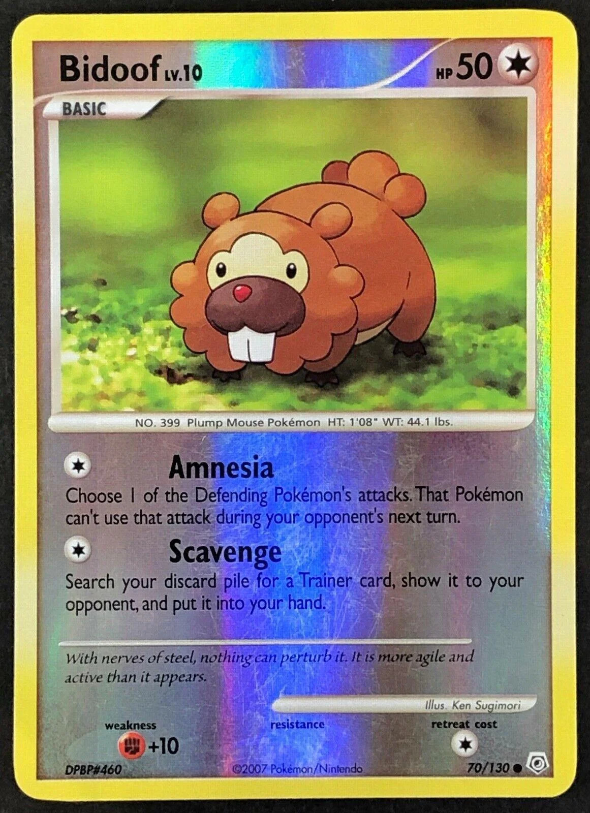 Bidoof Lv.10 #70 — Diamante & Perla (Reverse Holo)