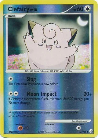 Clefairy Lv.18 #77 — Diamante & Pérola (Reverse Holo)