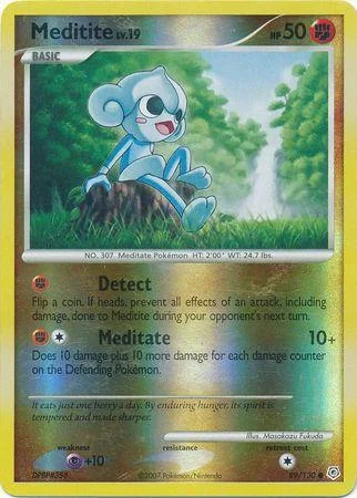 Meditite Lv.19 #89 — Diamante & Perla (Reverse Holo)