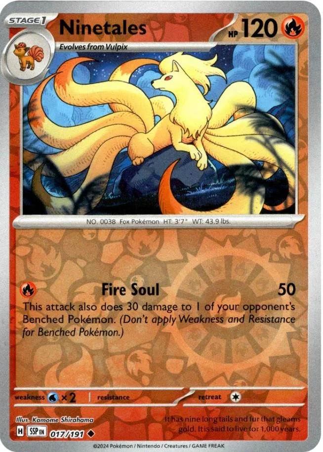 Ninetales #017 — Scintille Folgoranti (Reverse Holo)