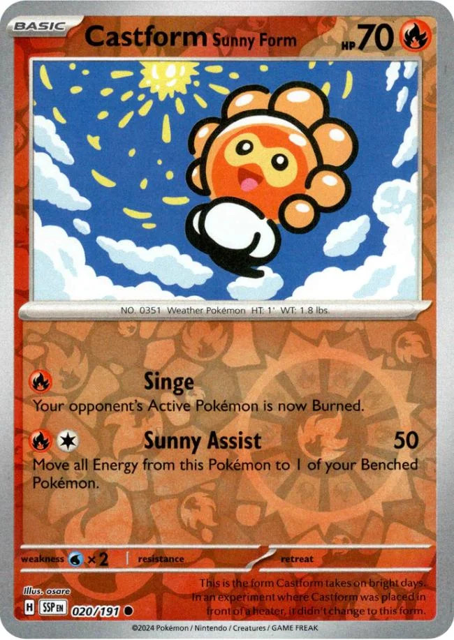 Castform Forma Sole #020 — Scintille Folgoranti (Reverse Holo)