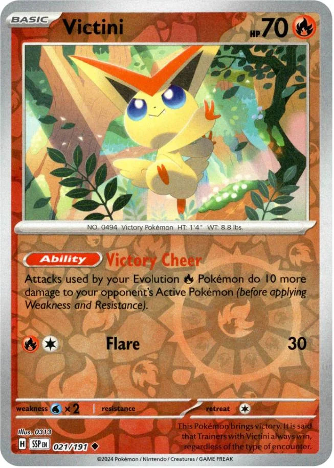 Victini #021 — Fagulhas Impetuosas (Reverse Holo)