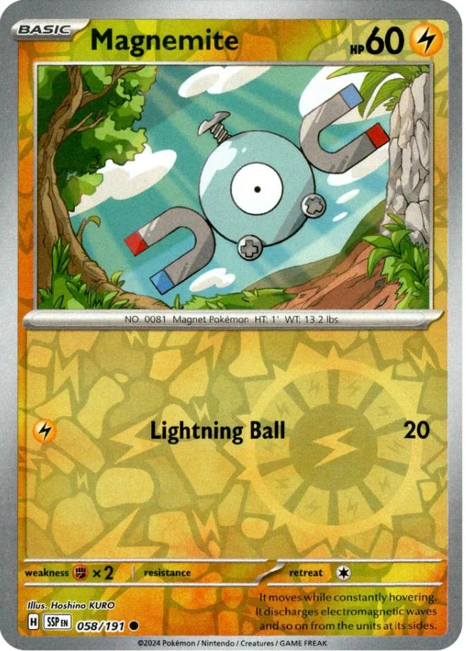 Magnemite #058 — Scintille Folgoranti (Reverse Holo)