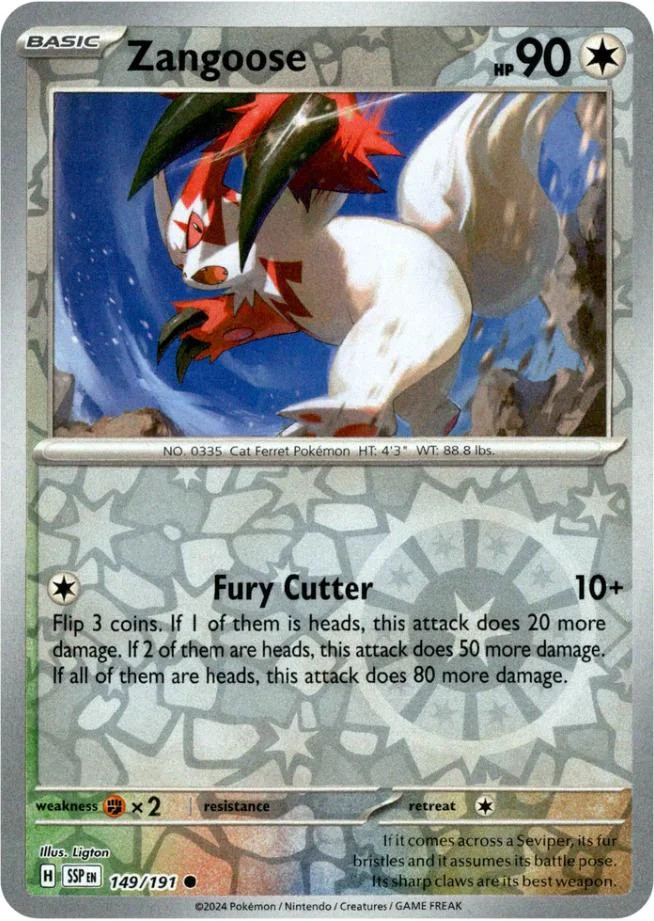 Zangoose #149 — Surging Sparks (Reverse Holo)