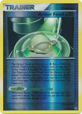 Armor Fossil #119 — Platino (Reverse Holo)