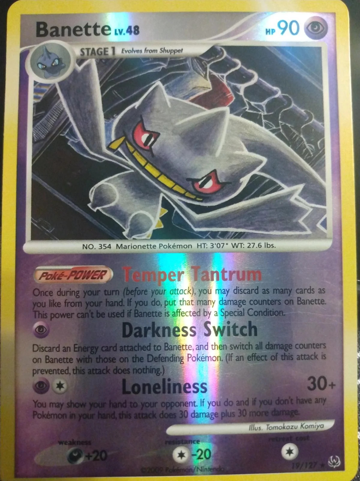 Banette Lv.48 #19 — Platino (Reverse Holo)