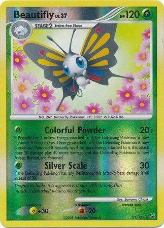 Beautifly Lv.37 #21 — Platino (Reverse Holo)