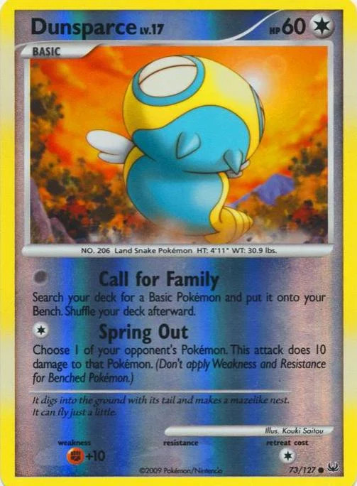 Dunsparce Lv.17 #73 — Platino (Reverse Holo)