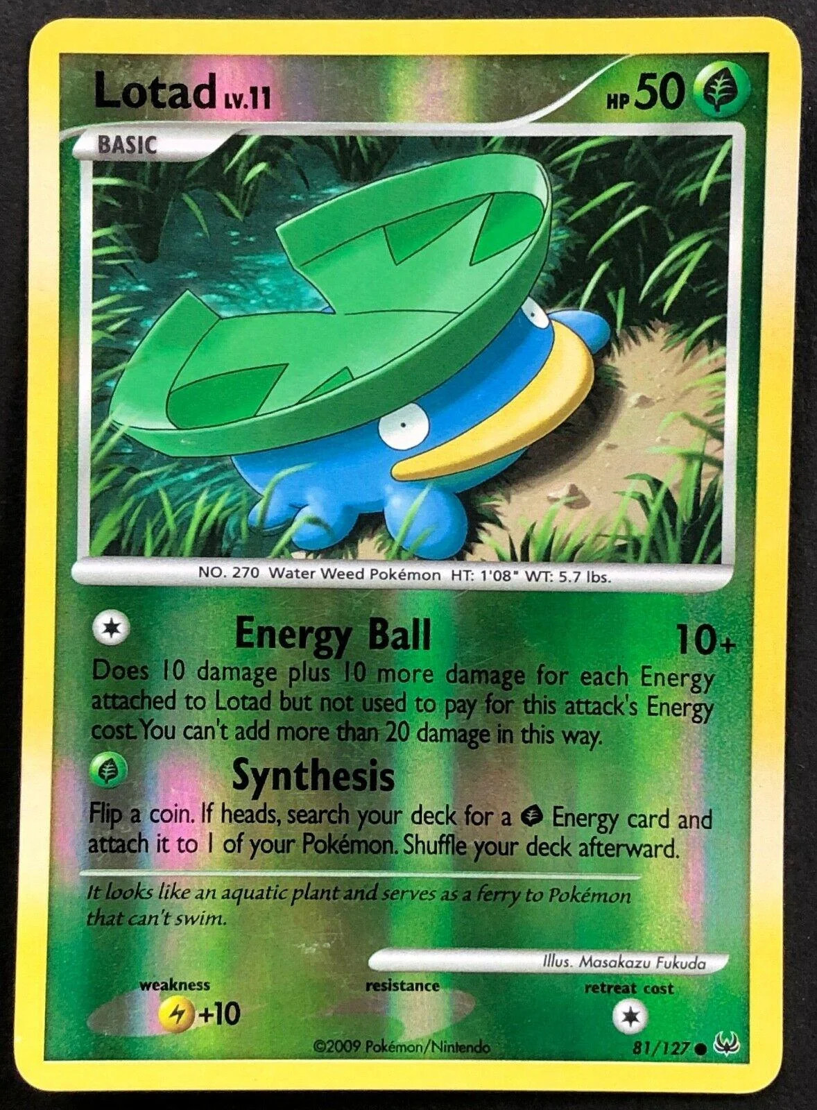 Lotad Lv.11 #81 — Platino (Reverse Holo)