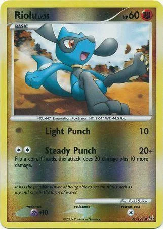Riolu Lv.15 #91 — Platino (Reverse Holo)