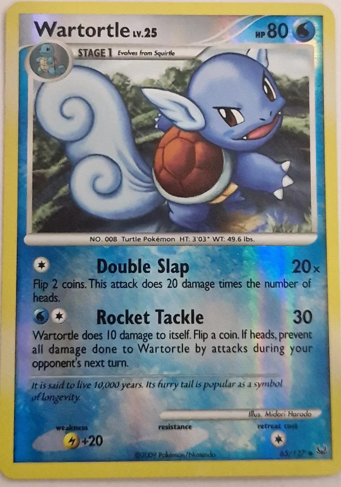 Wartortle Lv.25 #65 — Platino (Reverse Holo)