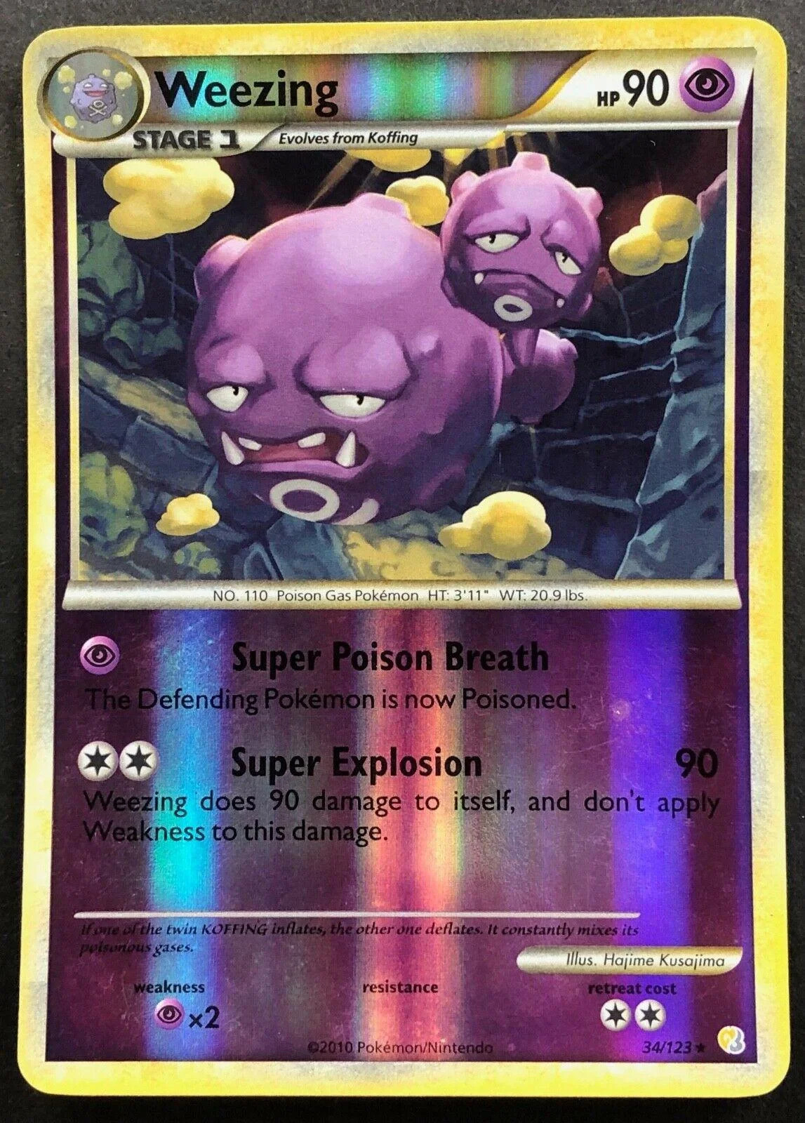 Weezing #34 — HeartGold SoulSilver (Reverse Holo)