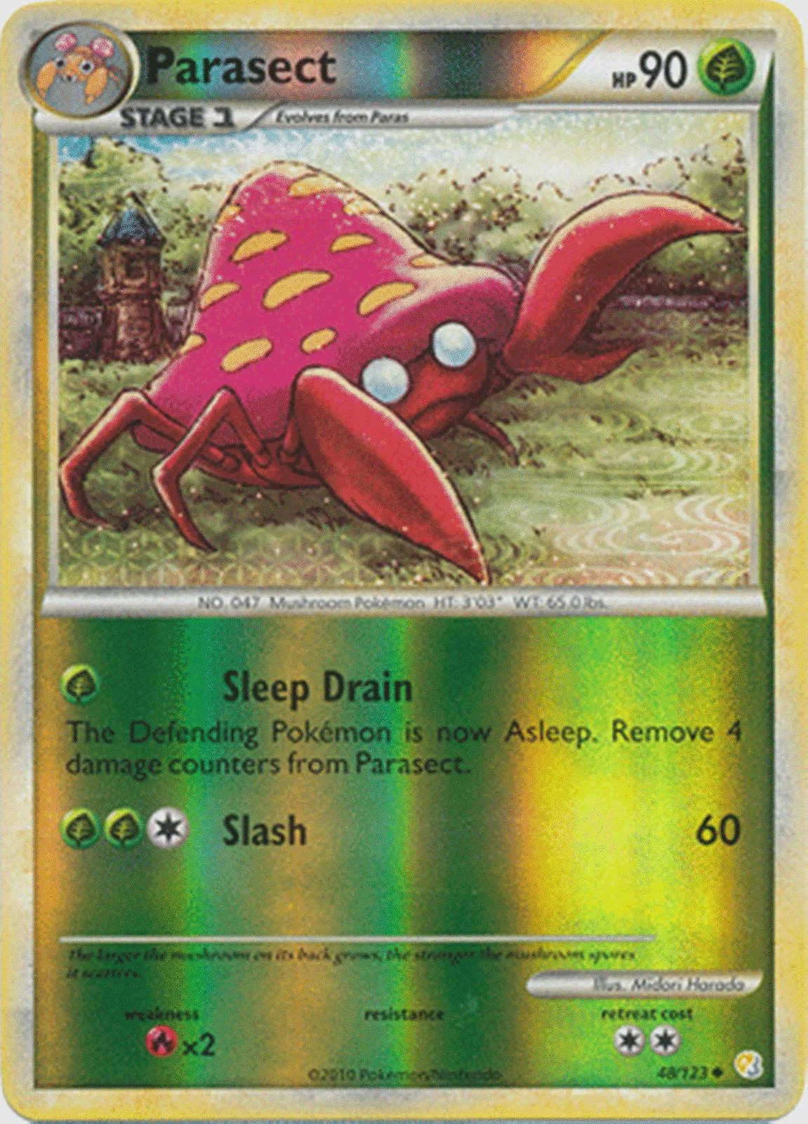 Parasect #48 — HeartGold SoulSilver (Reverse Holo)