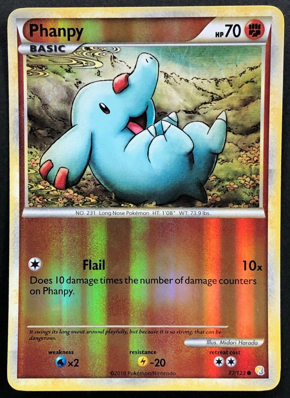 Phanpy #77 — HeartGold SoulSilver (Reverse Holo)