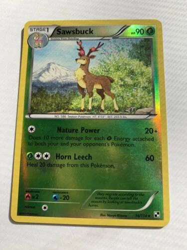 Sawsbuck #14 — Negro y Blanco (Reverse Holo)