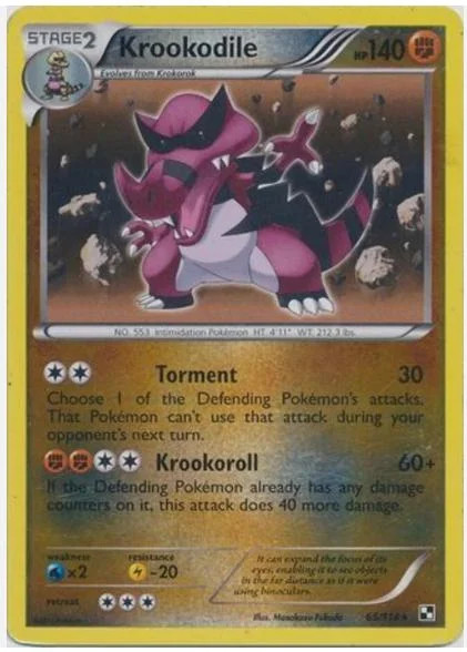 Krookodile #65 — Black & White (Reverse Holo)