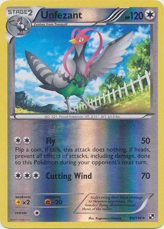 Unfezant #86 — Negro y Blanco (Reverse Holo)