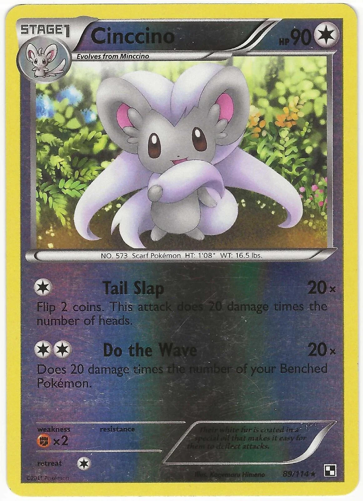 Cinccino #89 — Negro y Blanco (Reverse Holo)